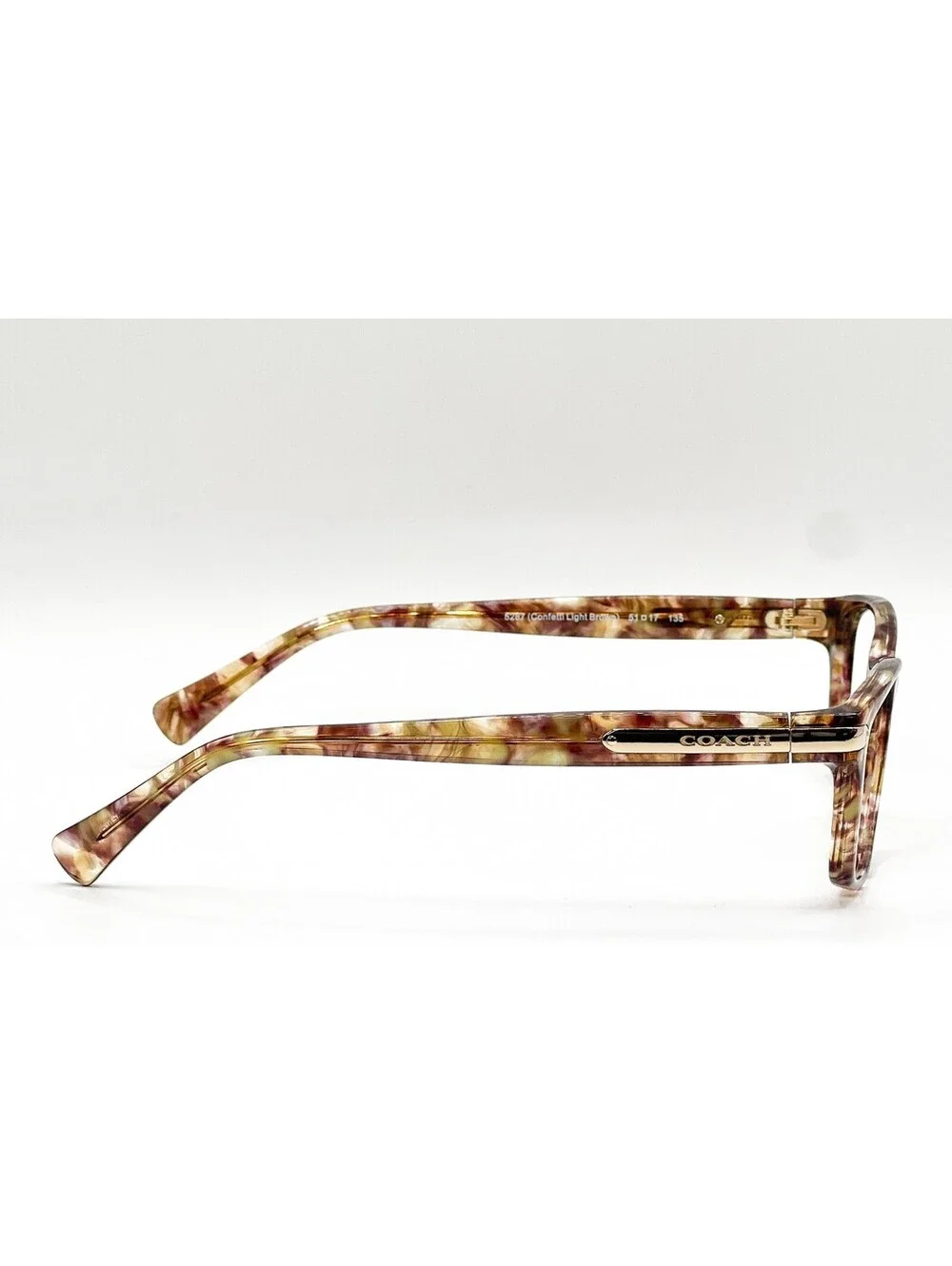 Coach Hc 6065 5287 Soft Brown Confetti Tortoise Authentic Eyeglasses 51-17-135